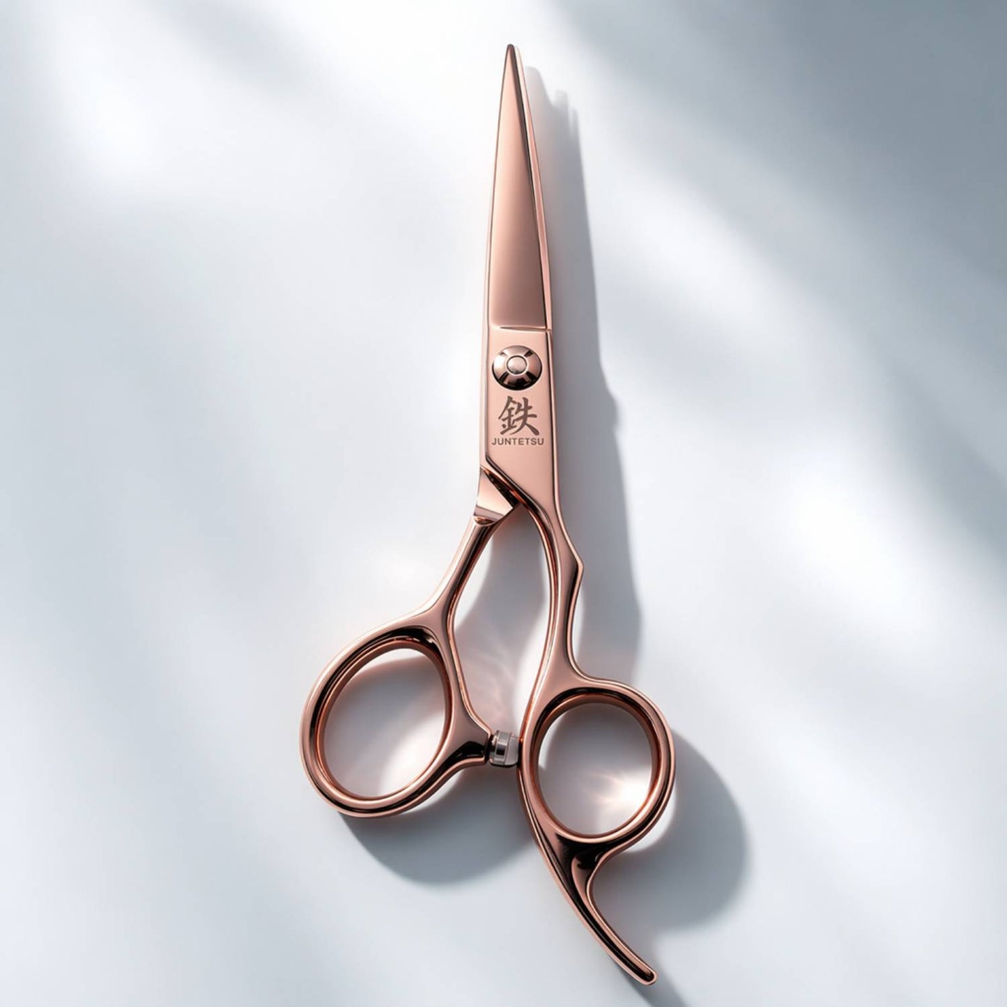 Juntetsu Rose Gold Cutting Scissors - angled view