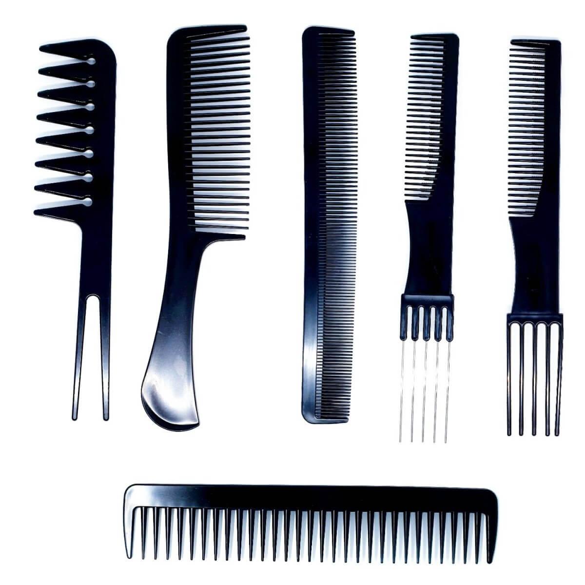 Complete Hair Comb Set: 10 Piece Anti-Static Hairdressing Combs in - For Hair Stylists & Barbers