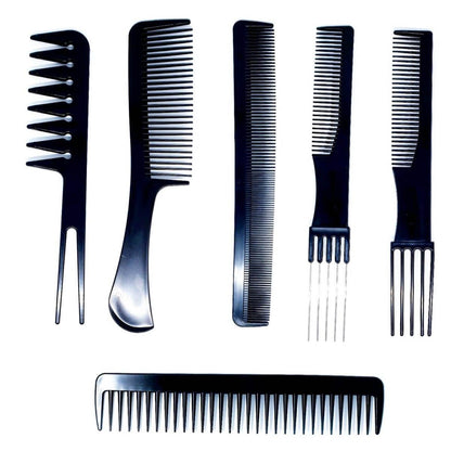 Complete Hair Comb Set: 10 Piece Anti-Static Hairdressing Combs in - For Hair Stylists & Barbers