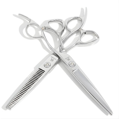 Juntetsu VG10 Offset Hair Cutting & Thinning Scissor Set (SKU: JUN-OFF-M-4545)