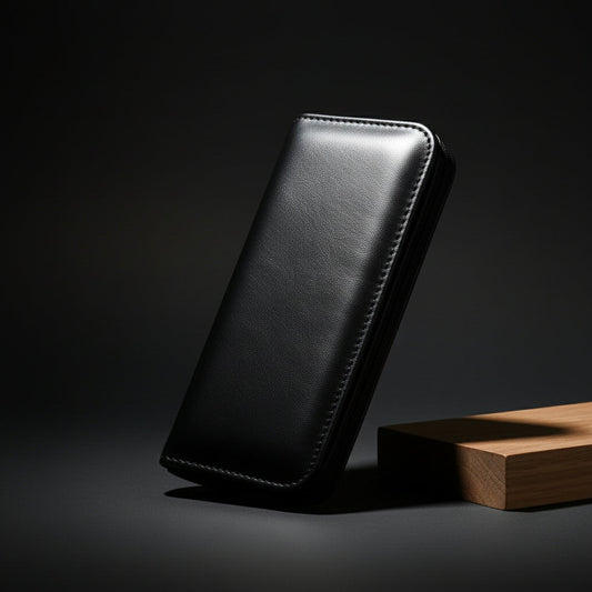 2pc Leather Scissors Case in - Leather Pouch For Hair Stylists & Barbers