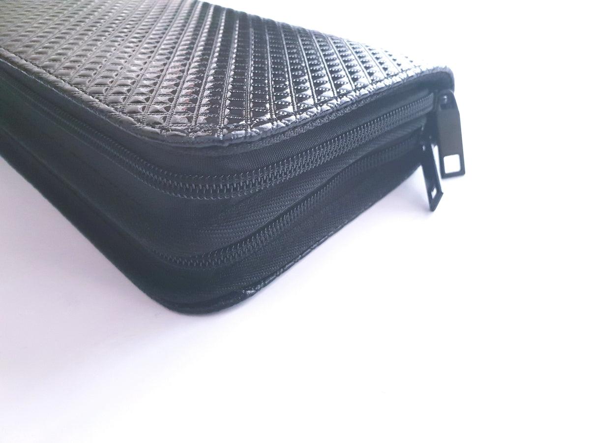 4pcs - Black Leather Scissors Pouch in - Leather Pouch For Hair Stylists & Barbers