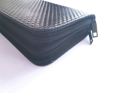 4pcs - Black Leather Scissors Pouch in - Leather Pouch For Hair Stylists & Barbers