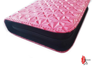 6pcs - Pink Leather Scissors Pouch in - Leather Pouch For Hair Stylists & Barbers