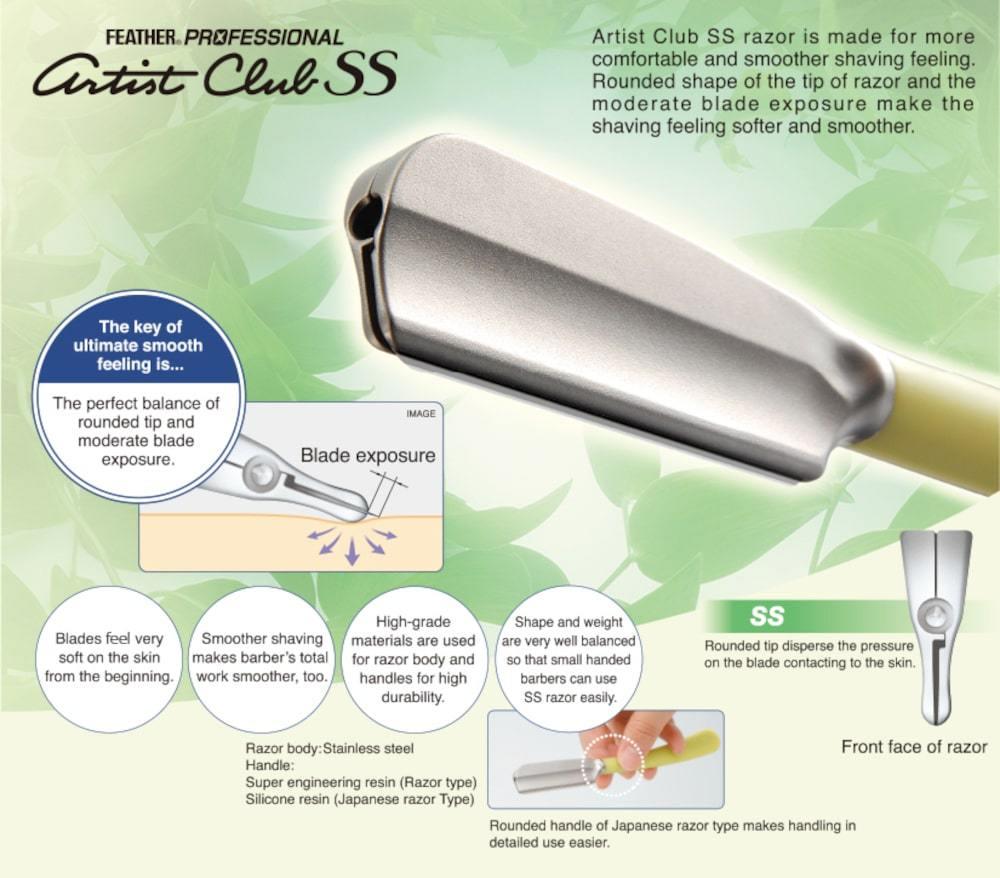 Professional Artist Club SS Folding Razor: FEATHER Safety Razor Co in - Styling Razor For Hair Stylists & Barbers
