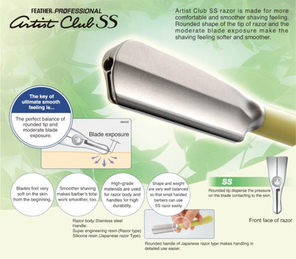Professional Artist Club SS Folding Razor: FEATHER Safety Razor Co in - Styling Razor For Hair Stylists & Barbers