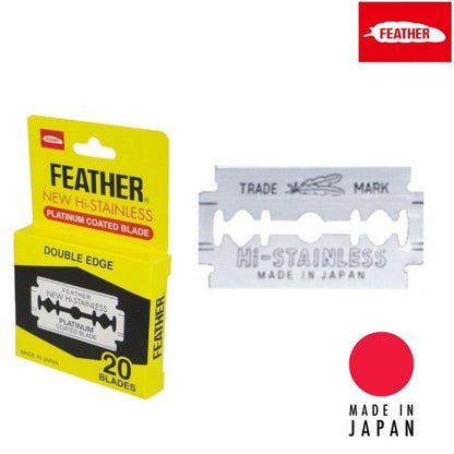 Feather Japan HI-STAINLESS Double Edge Replacement Blade in - Styling Razor For Hair Stylists & Barbers