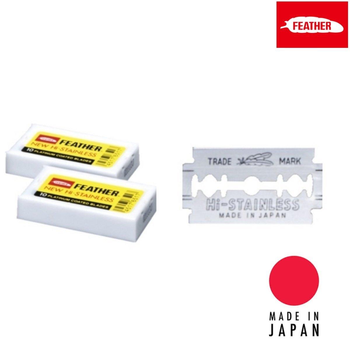 Feather Japan HI-STAINLESS Double Edge Replacement Blade in - Styling Razor For Hair Stylists & Barbers