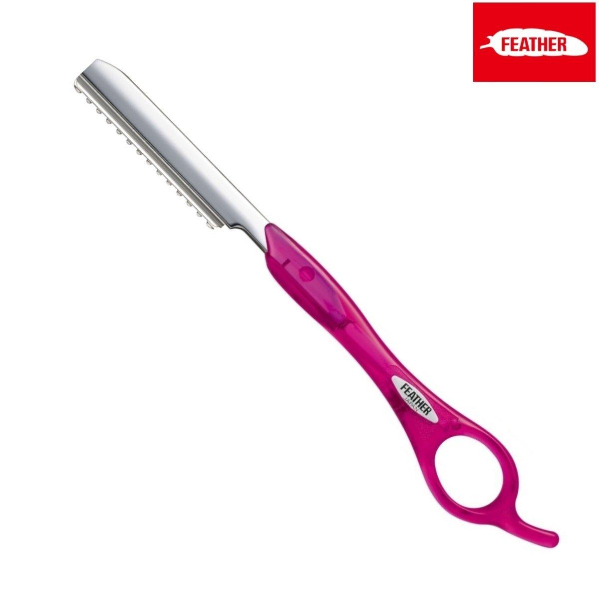 Feather Styling Razor Standard Handle Type in Fuchsia Pink - Styling Razor For Hair Stylists & Barbers