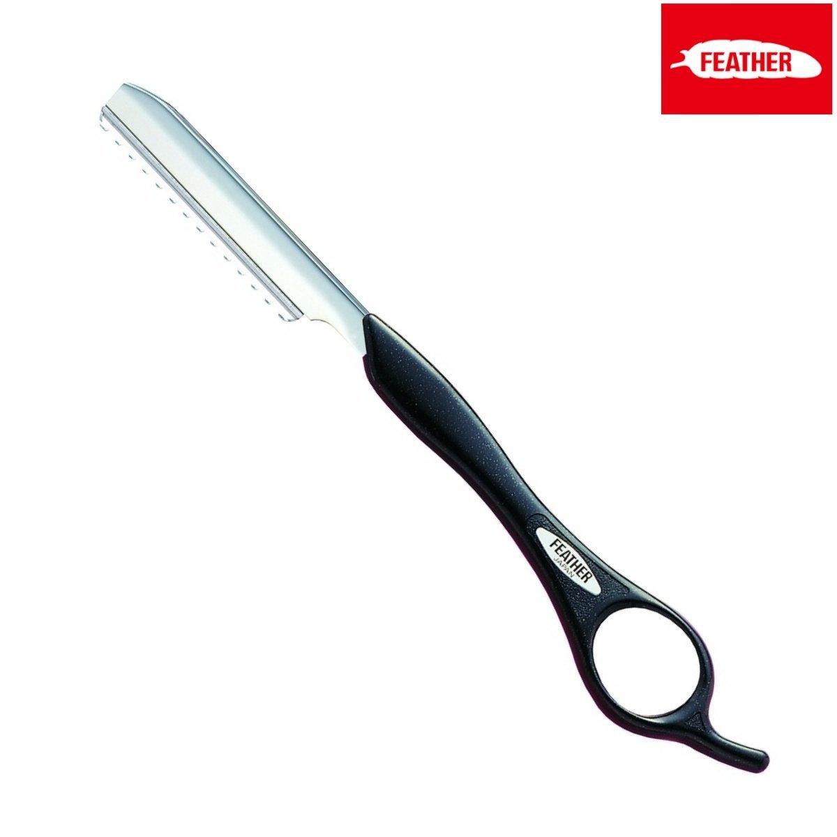 Feather Styling Razor Standard Handle Type in Black - Styling Razor For Hair Stylists & Barbers
