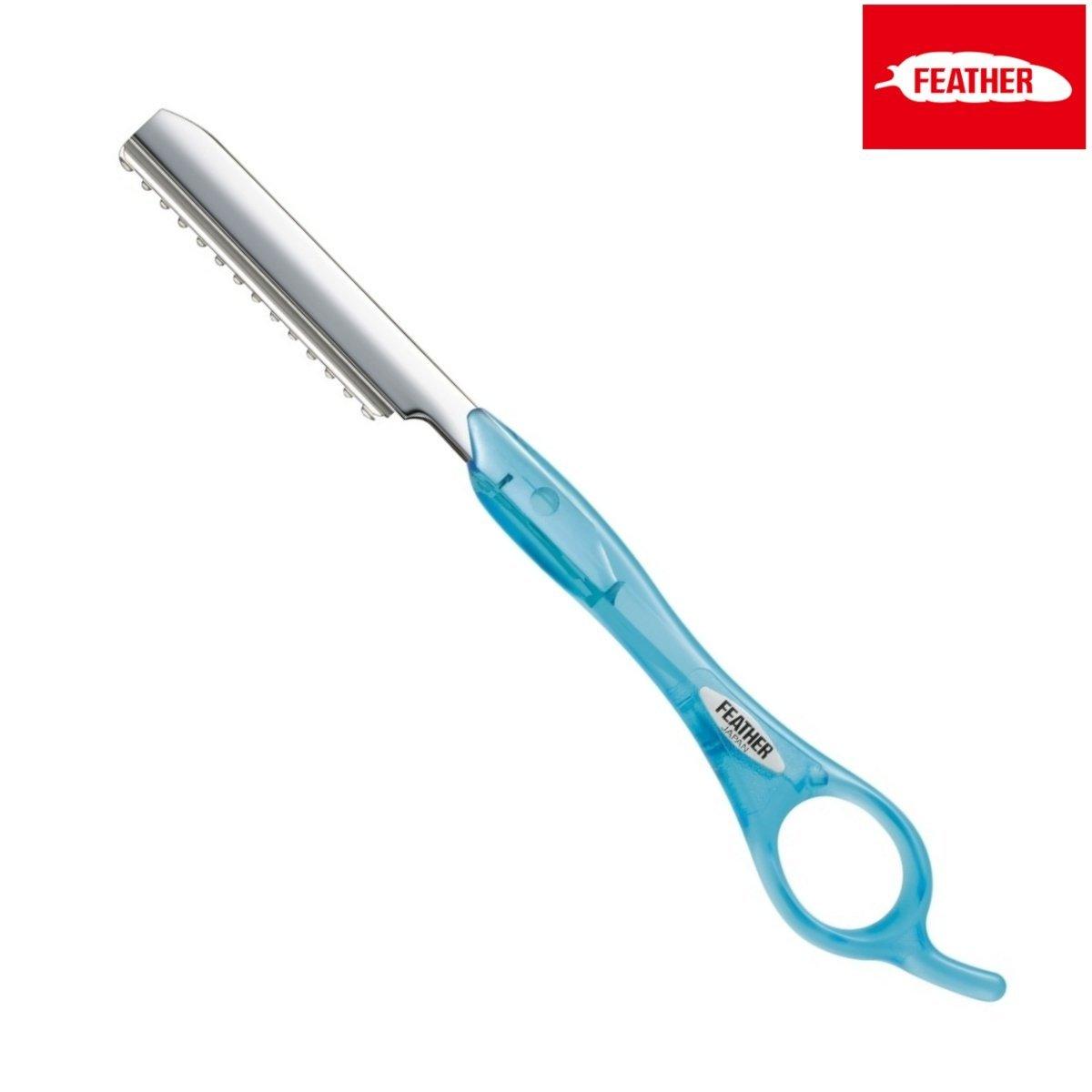 Feather Styling Razor Standard Handle Type in Aqua Blue - Styling Razor For Hair Stylists & Barbers