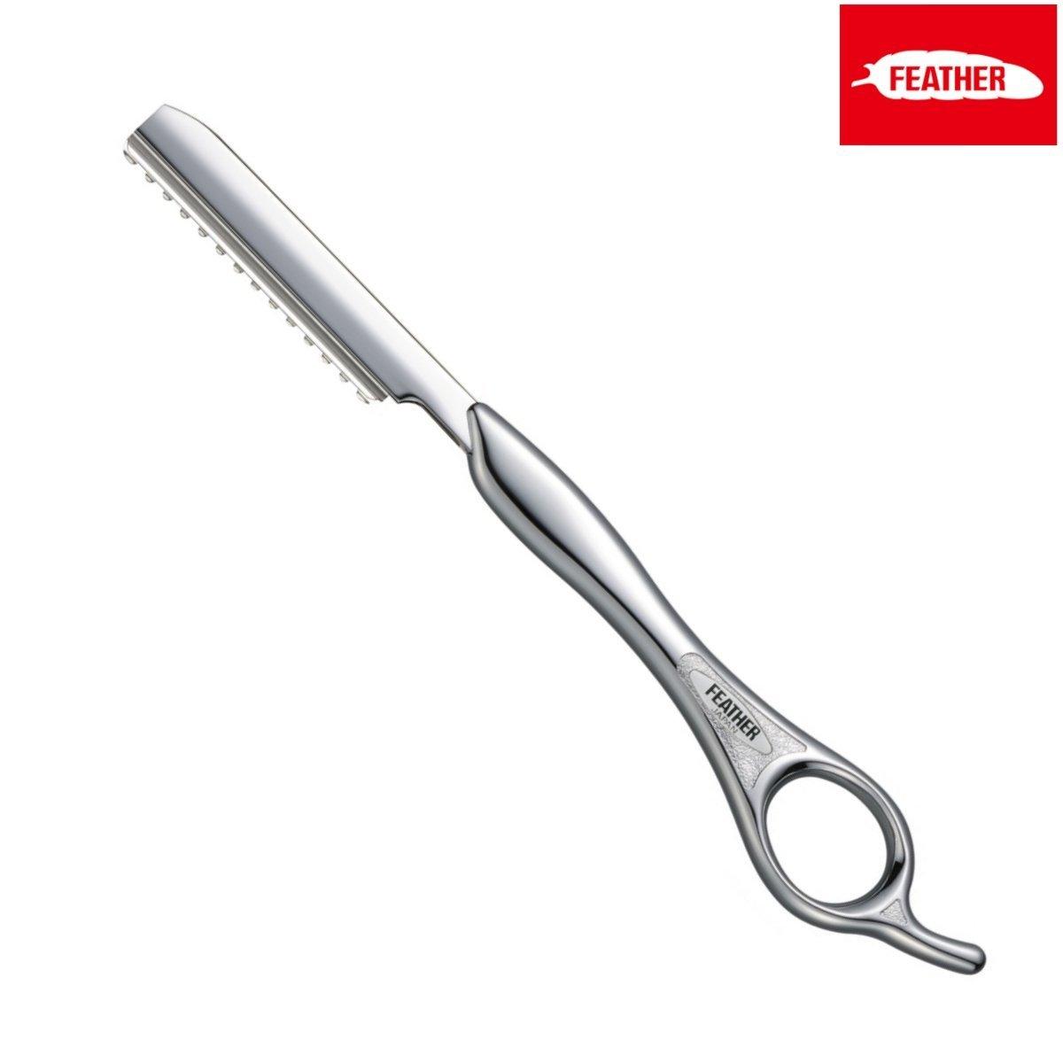 Feather Styling Razor Standard Handle Type in Silver - Styling Razor For Hair Stylists & Barbers