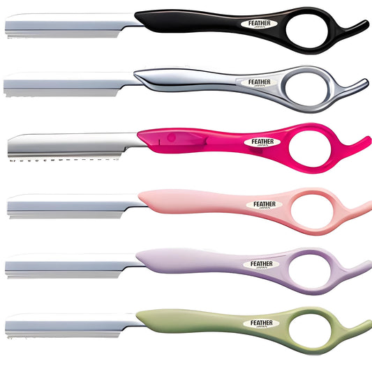 Feather Styling & Texturizing Razor Short Handle in - Styling Razor For Hair Stylists & Barbers