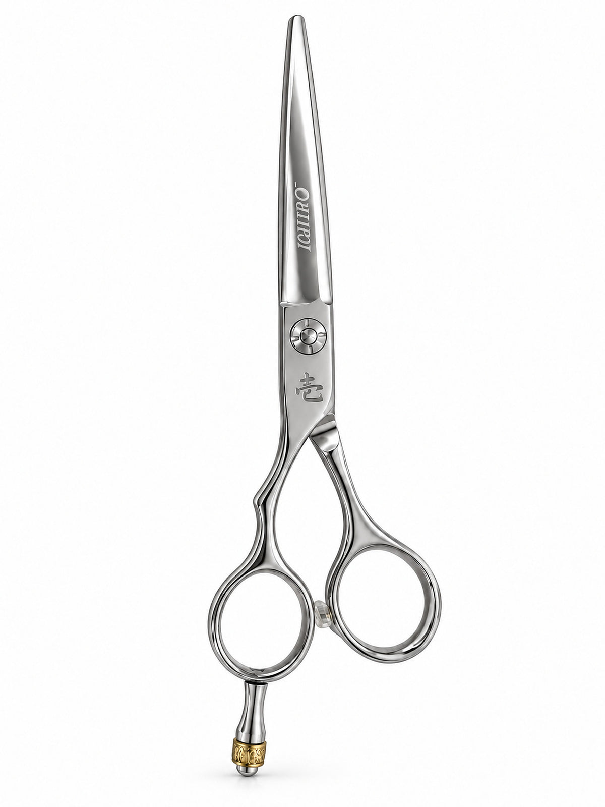 Ichiro Crown Lefty Hairdressing Scissors with convex edge and gold-tone crown tang, Japan Scissors NZ (SKU: ICH-CRN-LC55)