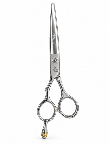 Ichiro Crown Lefty Hairdressing Scissors with convex edge and gold-tone crown tang, Japan Scissors NZ (SKU: ICH-CRN-LC55)
