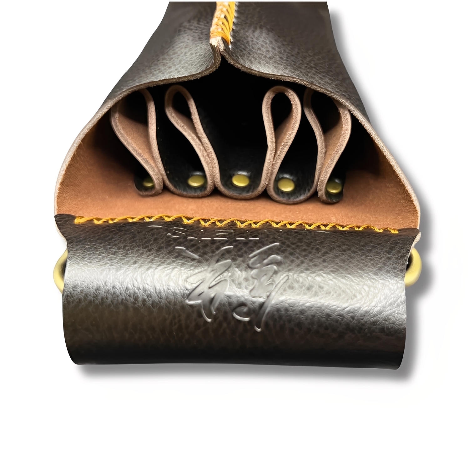 Juntetsu Dusk Brown Leather Holster - 4 Scissor Pocket (SKU: JUN-DUSK-4PC)