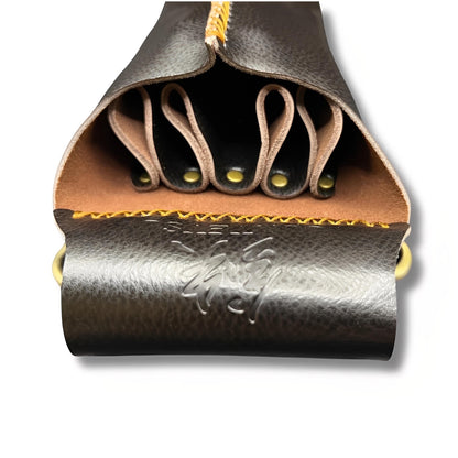 Juntetsu Dusk Brown Leather Holster - 4 Scissor Pocket (SKU: JUN-DUSK-4PC)