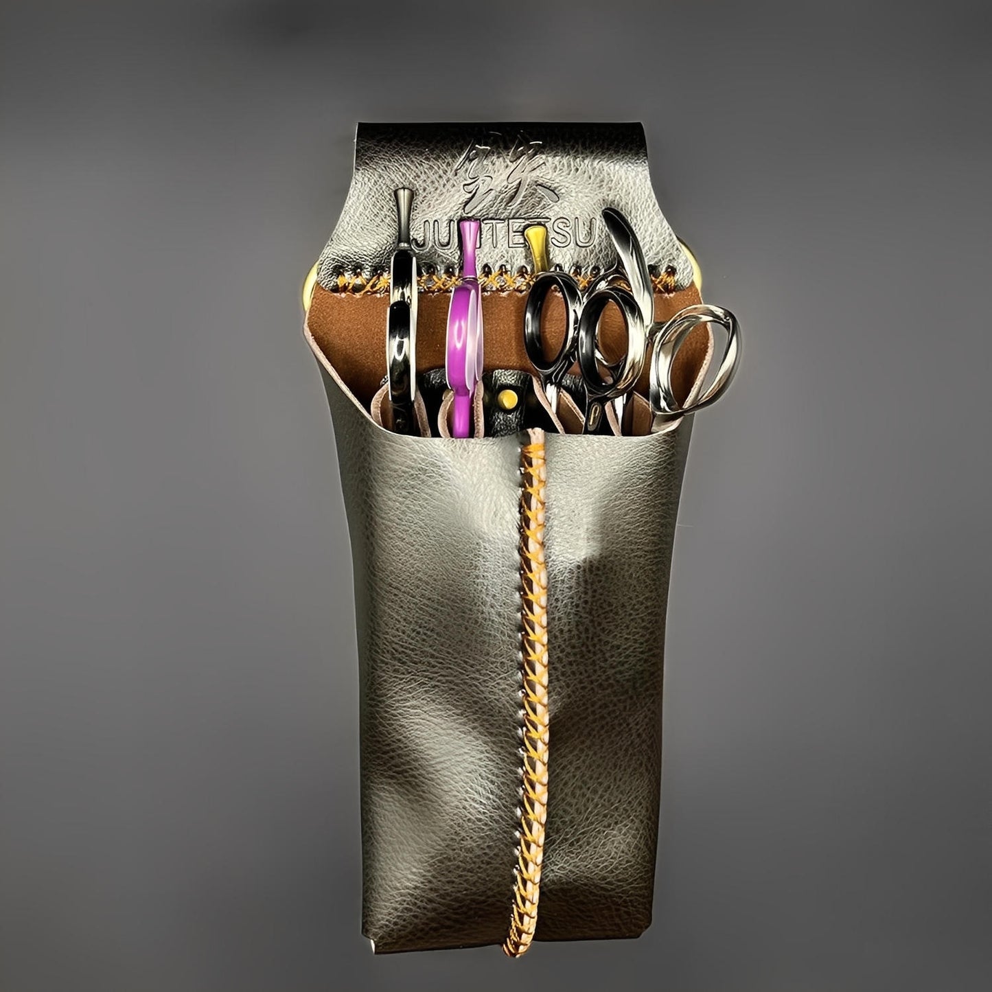 Juntetsu Dusk Brown Leather Holster - 4 Scissor Pocket (SKU: JUN-DUSK-4PC)