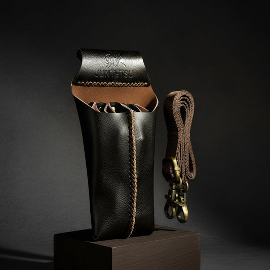 Juntetsu Dusk Brown Leather Holster - 4 Scissor Pocket (SKU: JUN-DUSK-4PC)