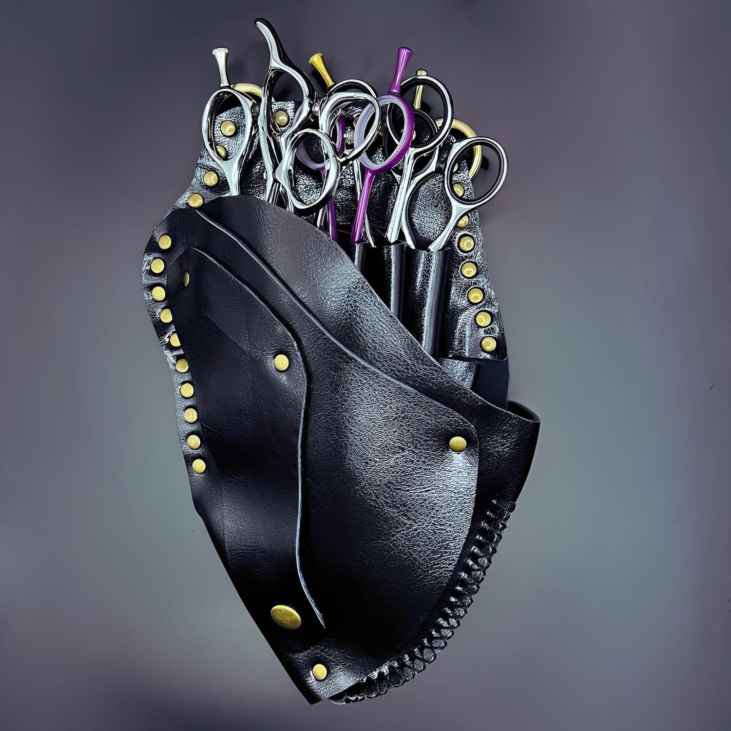 Juntetsu Heritage Leather Holster - 6 Scissor Pockets (SKU: JUN-HER-6PC)