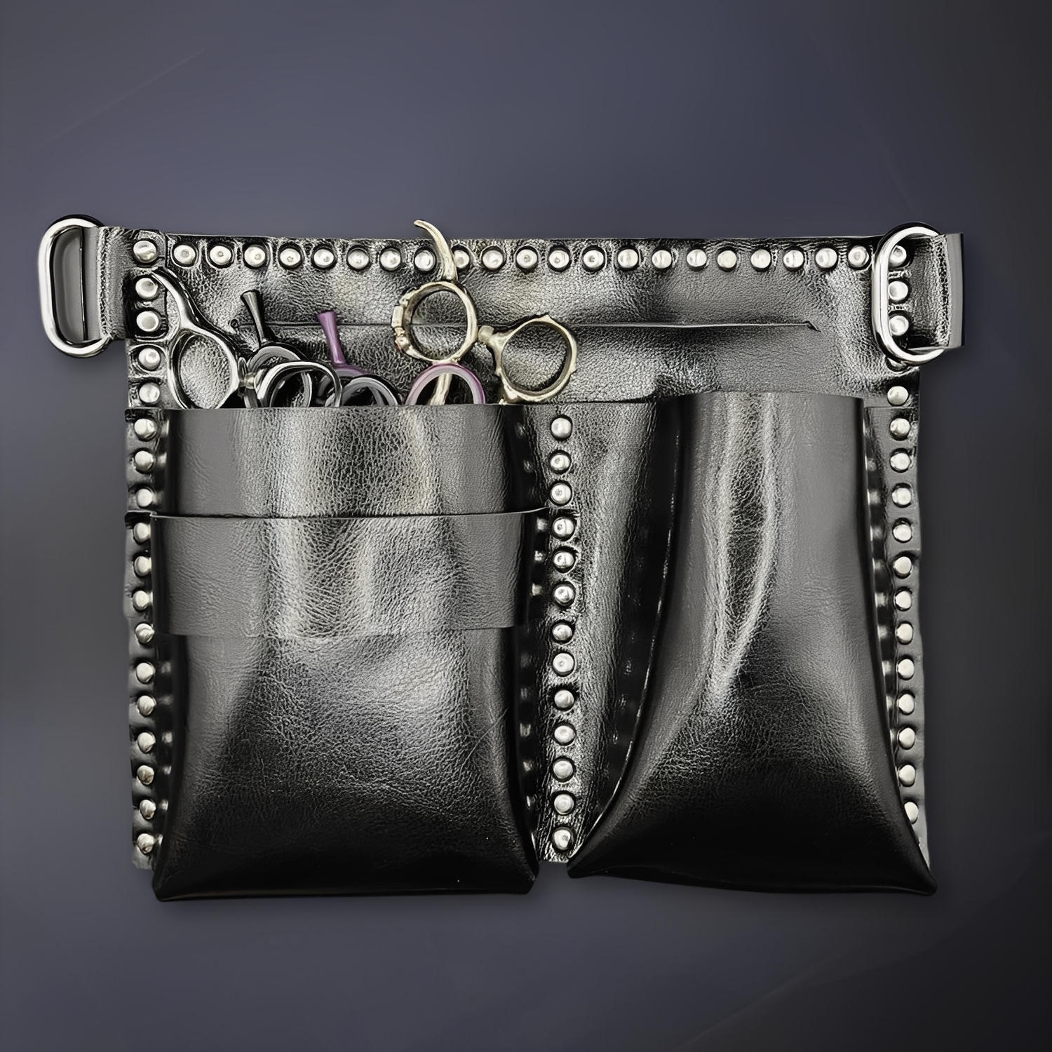 Juntetsu Kuro Flat Holster - 4 Professional Scissors (SKU: JUN-KURO-4PC)