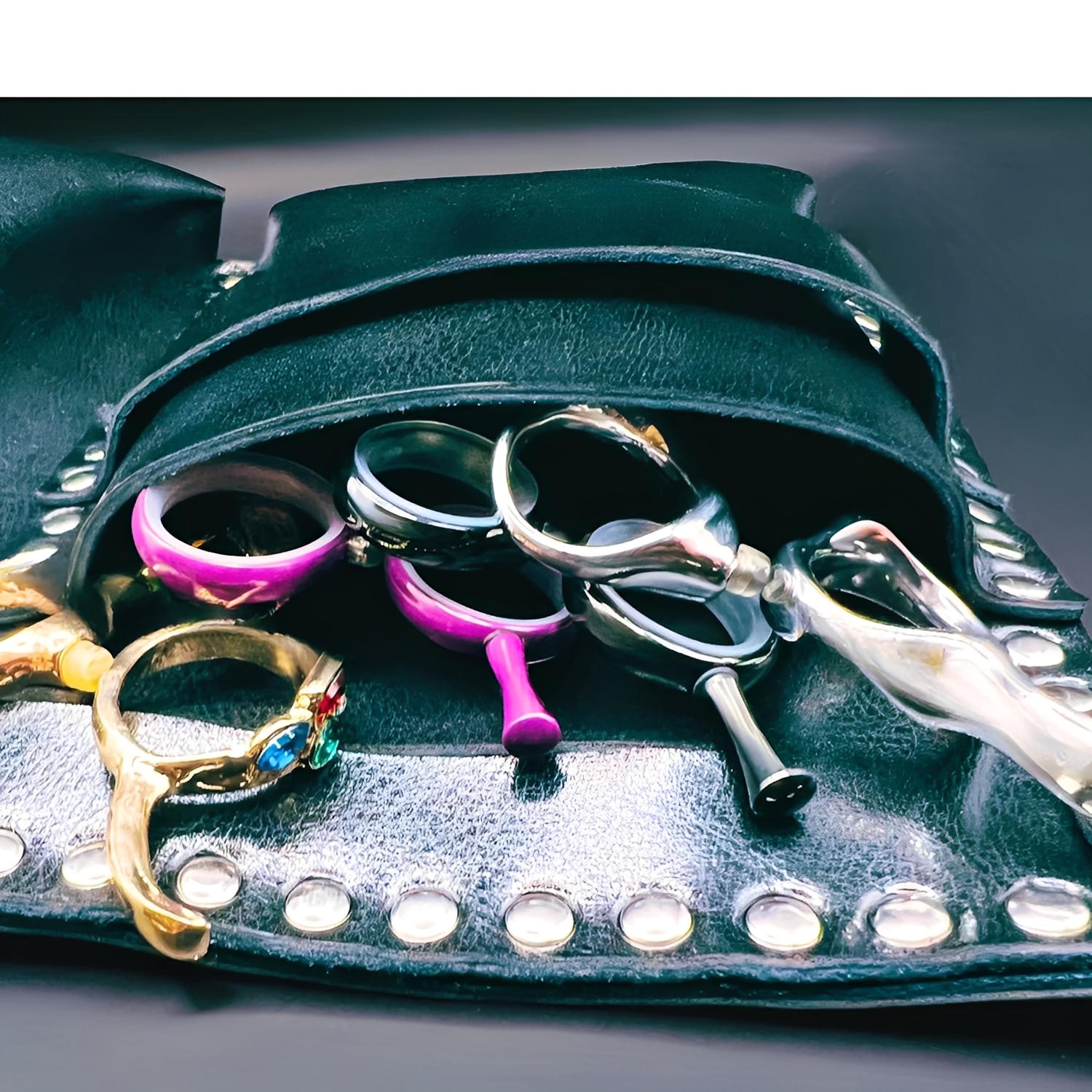 Juntetsu Kuro Flat Holster - 4 Professional Scissors (SKU: JUN-KURO-4PC)