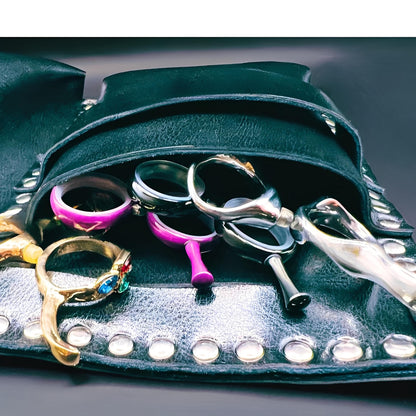 Juntetsu Kuro Flat Holster - 4 Professional Scissors (SKU: JUN-KURO-4PC)