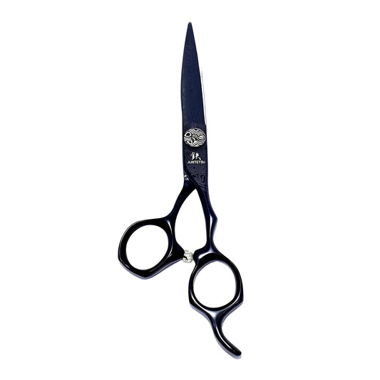 Juntetsu Matte Black Damascus Cutting Scissors (SKU: JUN-DAM-C60)