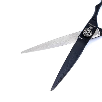 Juntetsu Matte Black Damascus Cutting Scissors (SKU: JUN-DAM-C60)