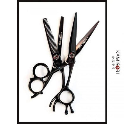 Kamisori Black Diamond III Hairdressing Scissor Set in - Hair Cutting & Thinning Scissors Set For Hair Stylists & Barbers