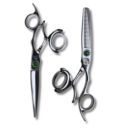 Kamisori Revolver III Hair Cutting & Thinning Set in - Hair Cutting & Thinning Scissors Set For Hair Stylists & Barbers