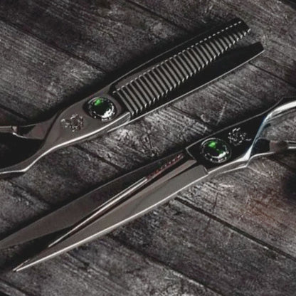 Kamisori Revolver III Hair Cutting & Thinning Set in - Hair Cutting & Thinning Scissors Set For Hair Stylists & Barbers
