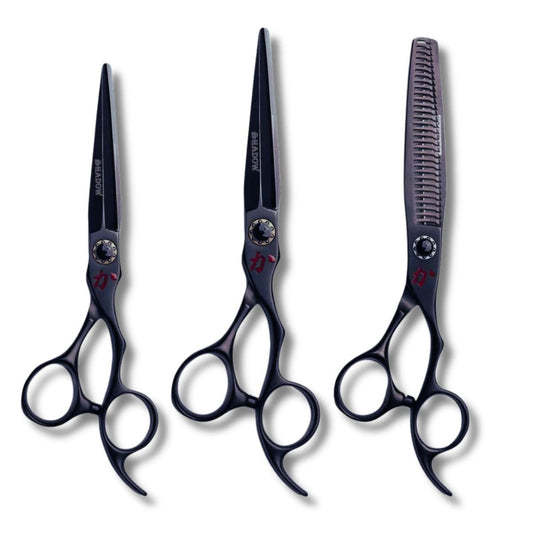 Kamisori Shadow Hair Cutting & Thinning MASTER Set in - Hair Cutting & Thinning Scissors Set For Hair Stylists & Barbers