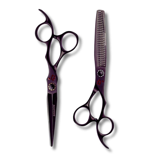 Kamisori Shadow Hair Cutting & Thinning Set in - Hair Cutting & Thinning Scissors Set For Hair Stylists & Barbers