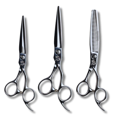 Kamisori Sword Hair Cutting & Thinning MASTER Scissor Set in - Hair Cutting & Thinning Scissors Set For Hair Stylists & Barbers