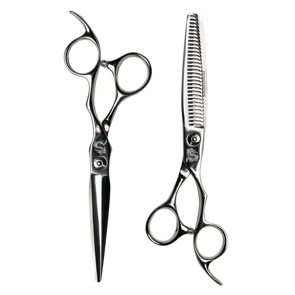 Kamisori Sword Hair Cutting & Thinning Scissor Set in - Hair Cutting & Thinning Scissors Set For Hair Stylists & Barbers