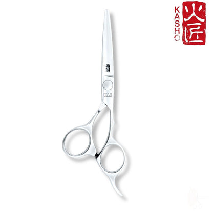 Kasho Chrome Offset Hair Cutting Scissors in - Hair Cutting Scissors For Hair Stylists & Barbers (SKU: SCKCR55OS)