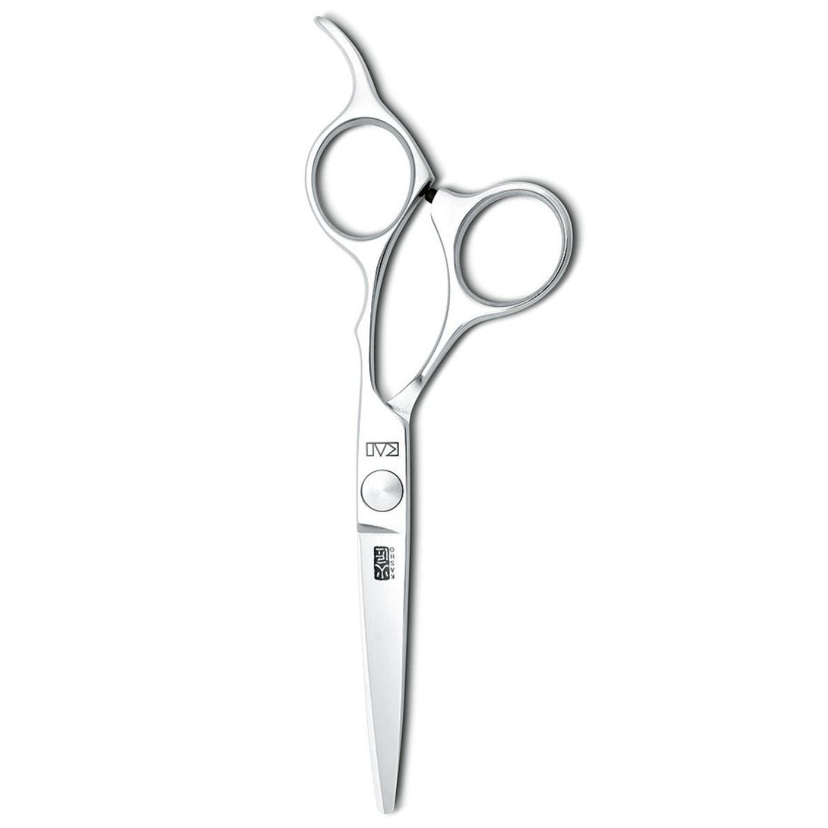 Kasho Chrome Offset Hair Cutting Scissors in - Hair Cutting Scissors For Hair Stylists & Barbers (SKU: SCKCR55OS)