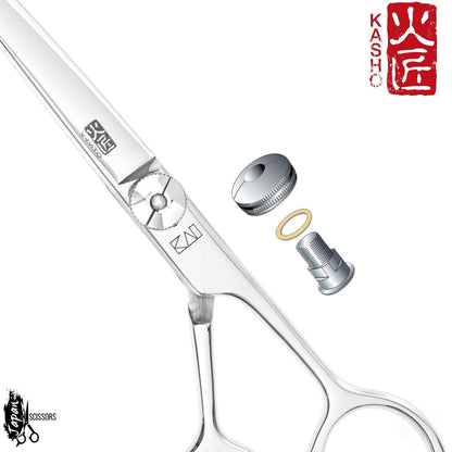 Kasho Ivory Offset Hair Cutting Scissors in - Hair Cutting Scissors For Hair Stylists & Barbers (SKU: SCKIV50OS)