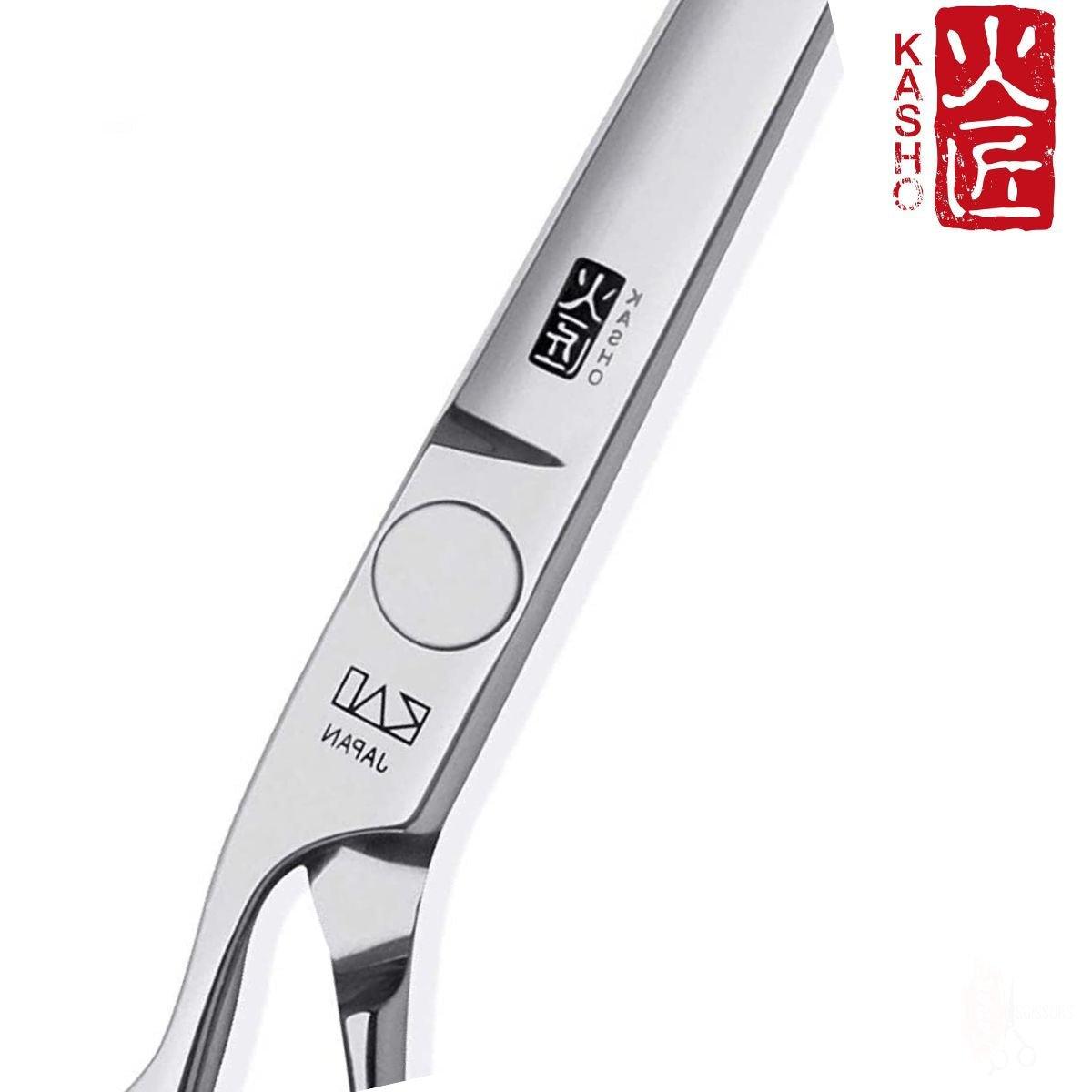 Kasho Silver Offset Hair Cutting Scissors in - Hair Cutting Scissors For Hair Stylists & Barbers (SKU: SCKSI55OS)