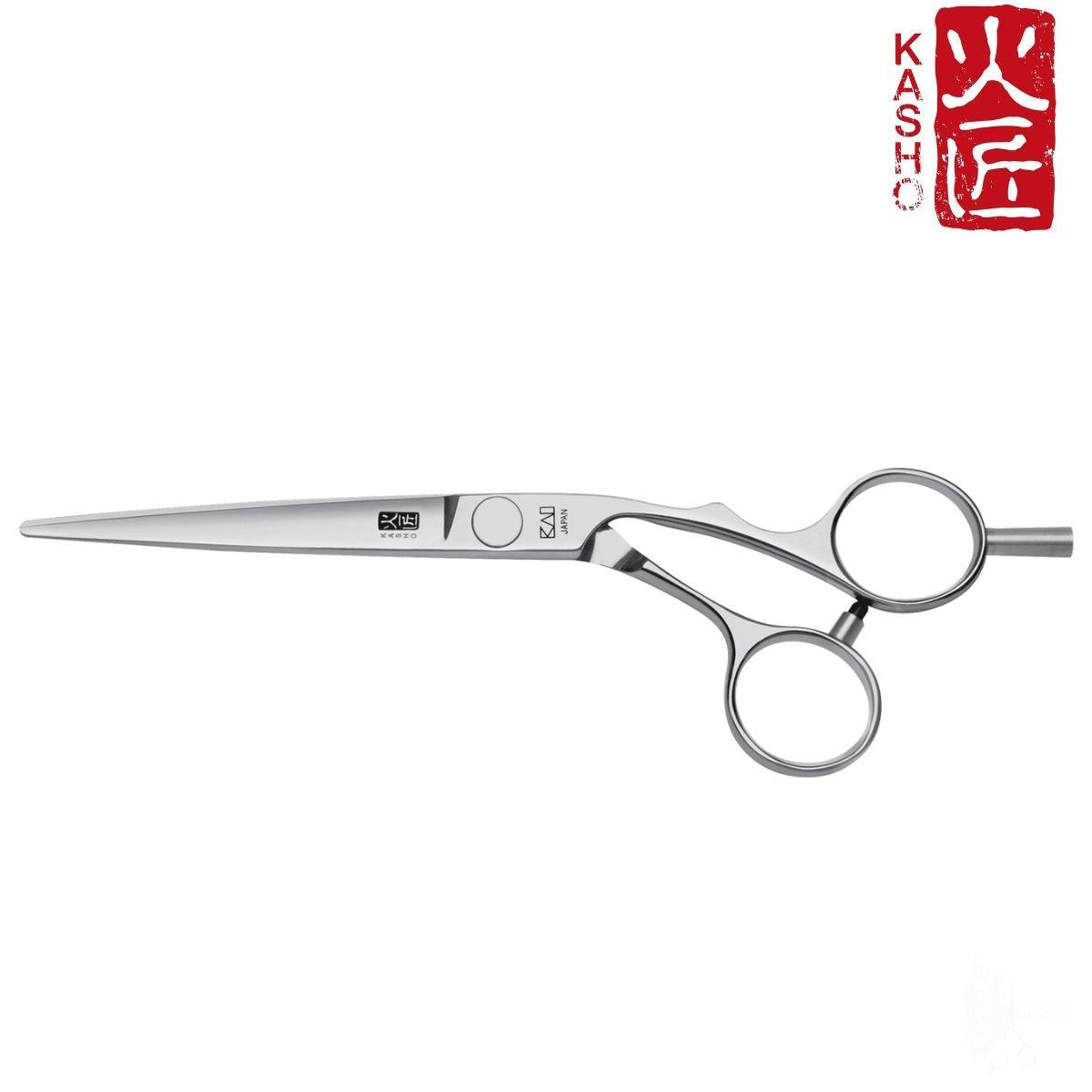 Kasho Silver Offset Hair Cutting Scissors in - Hair Cutting Scissors For Hair Stylists & Barbers (SKU: SCKSI55OS)