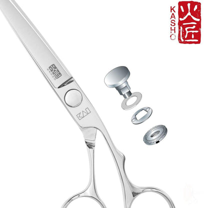 Kasho Silver Straight Hair Cutting Scissors in - Hair Cutting Scissors For Hair Stylists & Barbers (SKU: SCKSI55S)