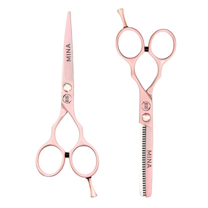 Mina Classic Pastel Pink Professional Shears Set (SKU: MIN-MPNK-S55)