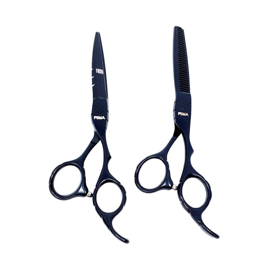 Mina Matte Black Offset Hairdressing Scissor Set (SKU: MIN-MTB-S60)